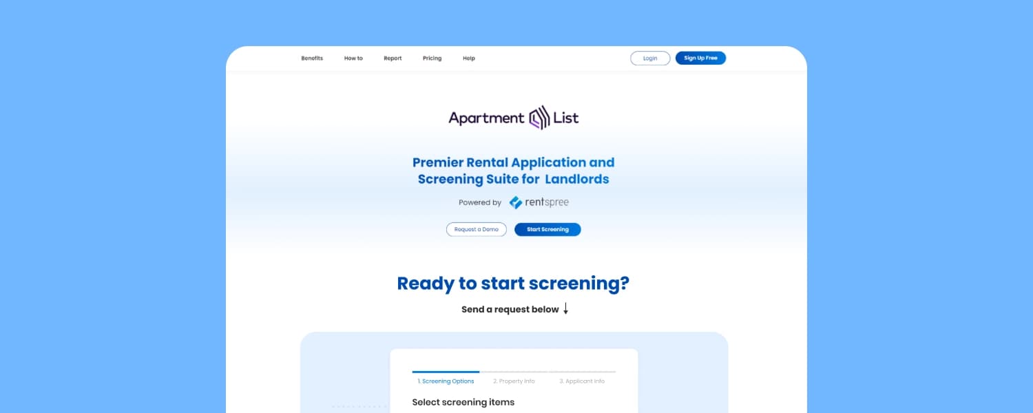 Apartment List tenant-screening interface